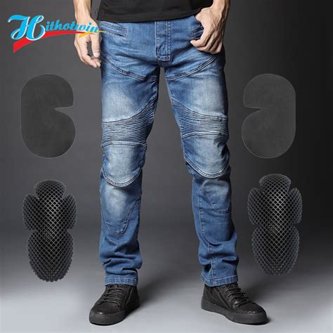 Pk 718 Blue New Motorcycle Pants Men Moto Jeans Protective Gear Riding Touring Motorbike