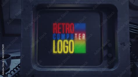 Retro Computer Logo Stock Template | Adobe Stock