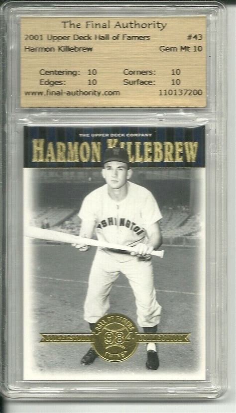 Harmon Killebrew Tfa Gem Mint Upper Deck Hall Of Fame