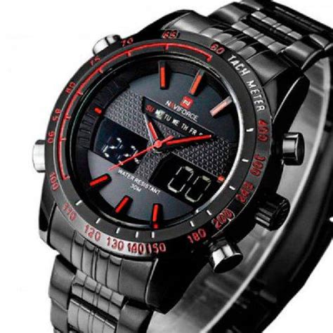 Мужские тактические черные часы Naviforce Army с японским механизмом и ...
