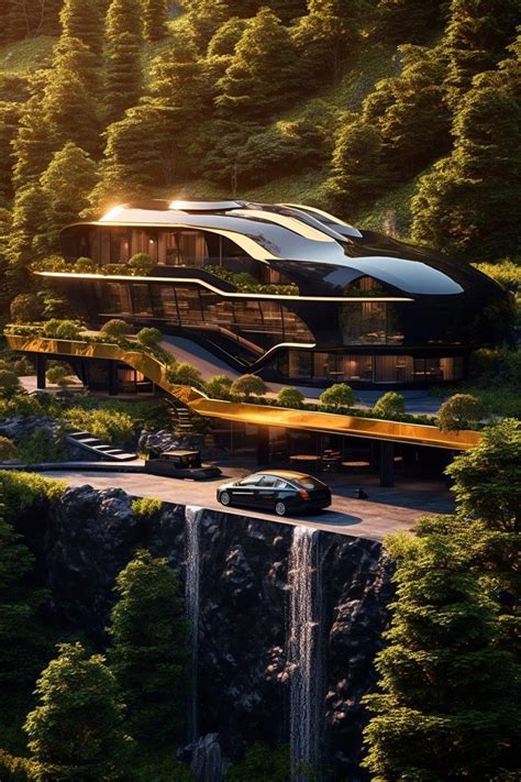 An Artist S Rendering Of A Futuristic House In The Middle Of A Forest