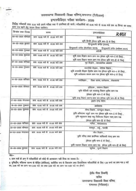 Uttarakhand Board Class 10th 12th Date Sheet 2020 Check And Download