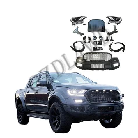 Raptor Body Kits Bumper With Led Headlight For Ford Ranger T Facelift