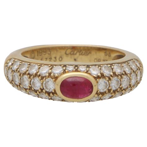 Cartier Daphne Diamond Ruby 18 Karat Yellow Gold Ring At 1stDibs