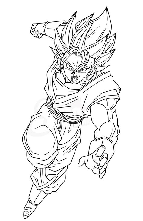 Vegetto Ssjb Lineart By Saodvd On Deviantart Dragon Ball Painting