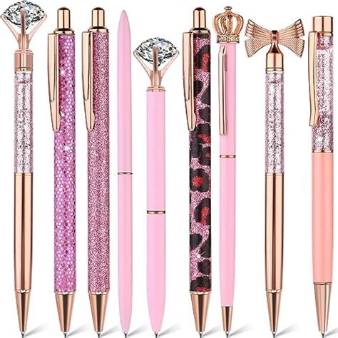 Tiesome Pcs Ballpoint Pens Metal Crystal Diamond Pen Liquid Sand