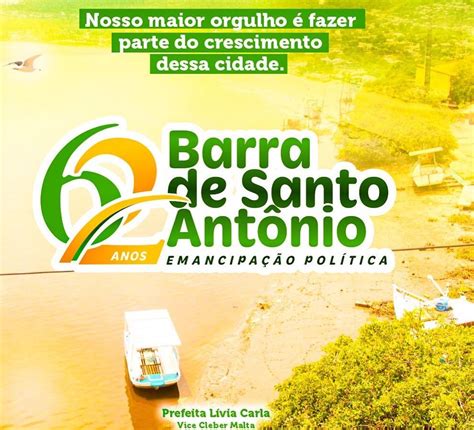 Notícia Barra De Santo Antônio Celebra 62 Anos De Emancipação