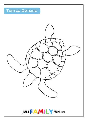 Printable Turtle Outline Template | Just Family Fun