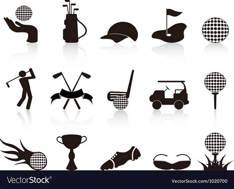 Black Golf Icons Set Royalty Free Vector Image