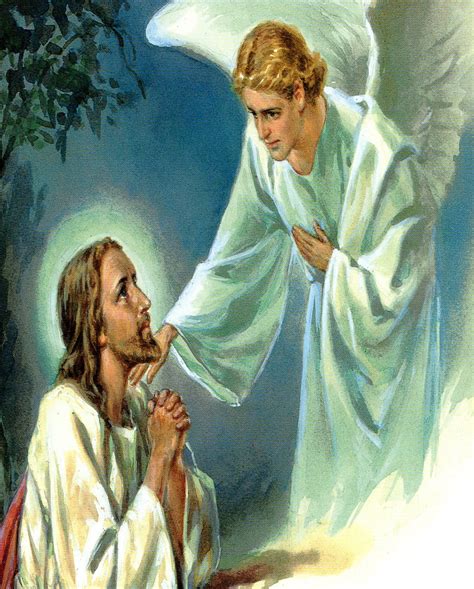 Angel Comforts Jesus N Catholic Picture Print Etsy