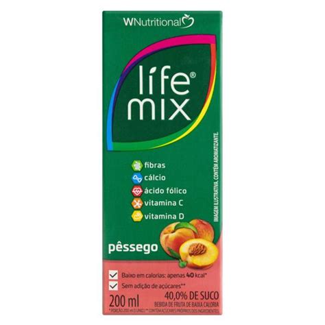 Bebida Funcional Pêssego Life Mix Caixa 200ml Tateno Supermercado