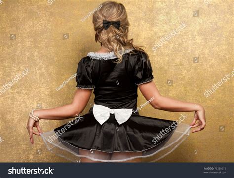 Sexy Blonde Woman Seductive Black Dress Stock Photo Edit Now