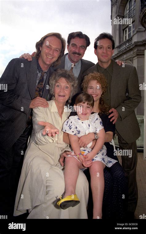 The cast of the film "Three Men and a Little Lady" in London before ...