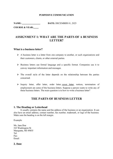 Dl 12 01 8 Purcom Business Letter Purposive Communication Name Date December 01 2023