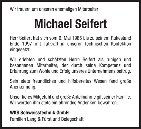 Traueranzeigen Von Michael Seifert Ostalbtrauer