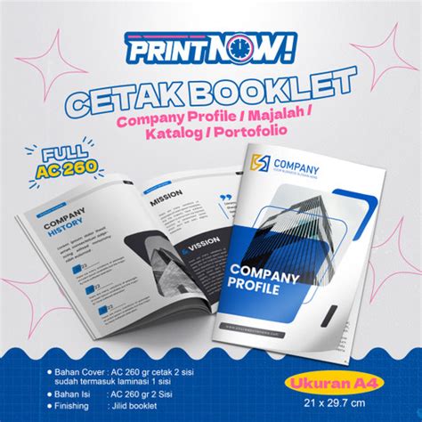 Jual Cetak Booklet Company Profile Majalah Katalog Portofolio A