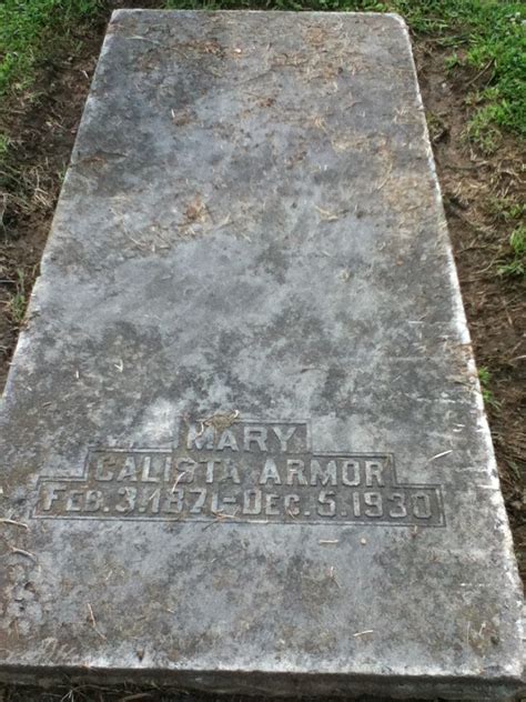 Mary Calista Hayes Armor Memorial Find A Grave