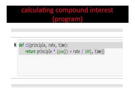 Python Program For Calculating Compound Interest Youtube