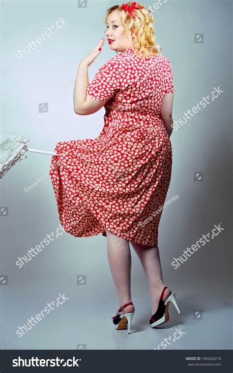 Pin Plus Size Blonde Girl Posing Stock Photo Shutterstock