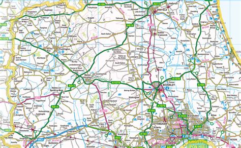 East Riding Of Yorkshire County Map | I Love Maps