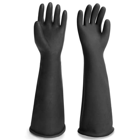 Black Rubber Gloves Extra Large 22 Long Chemical Resistant Gloves