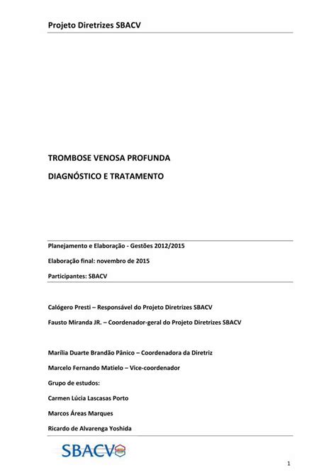 PDF TROMBOSE VENOSA PROFUNDA DIAGNÓSTICO E DOKUMEN TIPS