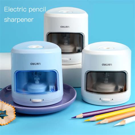 School Pencil Sharpener กบเหลาดินสอแบบยืดโต๊ะ คละสี Deli กบเหลาดินสอ