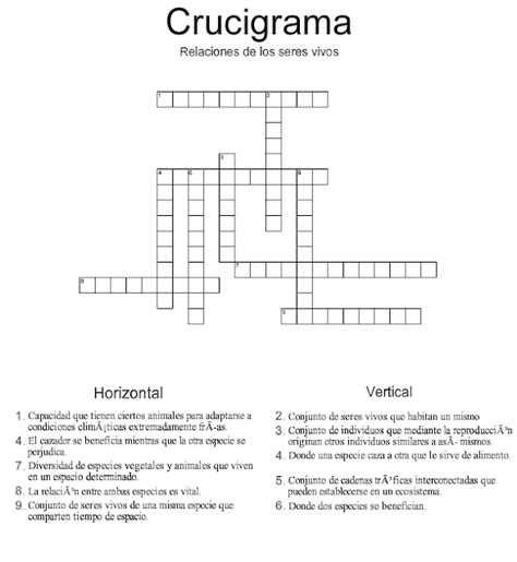 Ciencias Naturales Crucigrama Cap