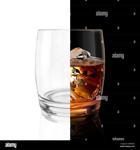 Whiskey Glass Isolated On Black And White Background The Concept Of Drinking For Entertainment