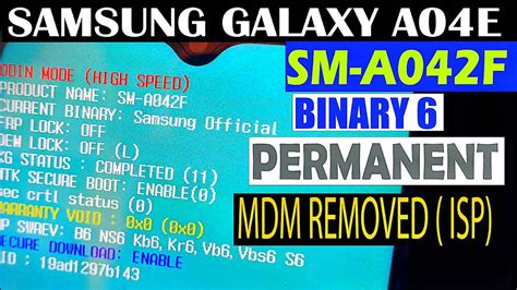 Sm A042fbinary 6permanet How To Remove Mdm On Samsung Galaxy Ao4e Reset Securityplugin Via