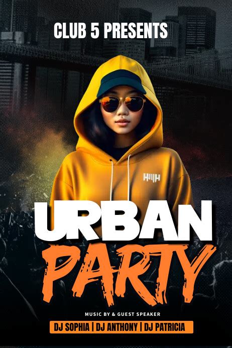 Black Maximalist Urban Yellow Party Poster Template Postermywall