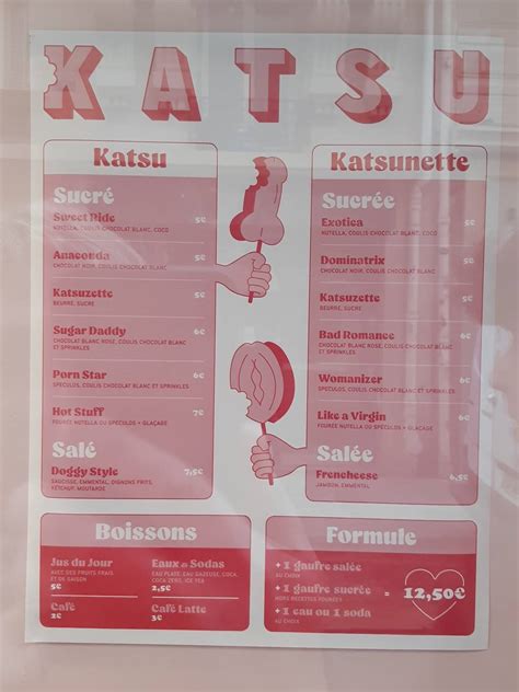 Menu at KATSU restaurant, Paris