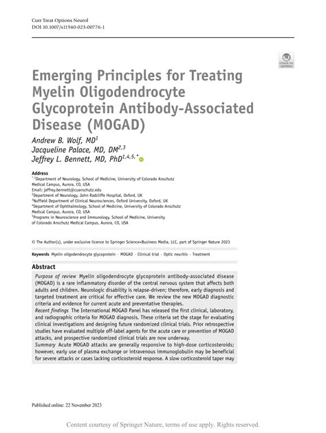 Emerging Principles For Treating Myelin Oligodendrocyte Glycoprotein Antibody Associated Disease