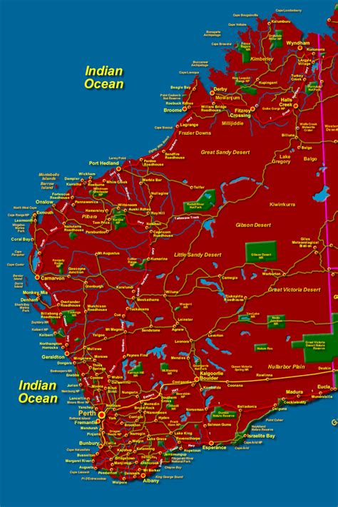 Western Australia Map of National Parks