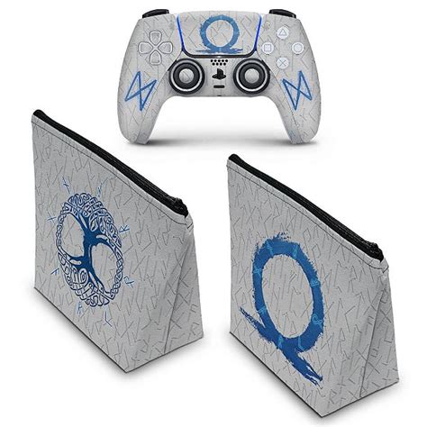 Kit Capa Case E Skin Ps Controle God Of War Ragnarok Pop Arte Skins