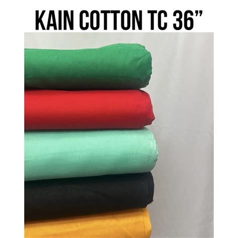 Kain Cotton 36inci Kain Merahkain Kuningkain Hitamkain Putih