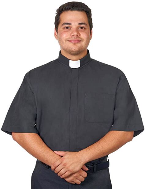 Men S Tab Collar Clergy Shirt Short Sleeves Officiant Academy Shop