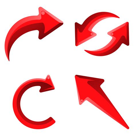 Set of Red Arrow Sign 25424627 Vector Art at Vecteezy