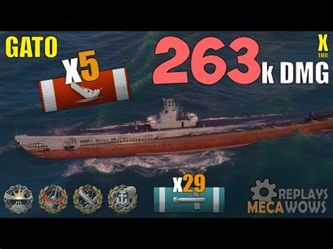 Submarine Gato Kills K Damage World Of Warships Gameplay Youtube