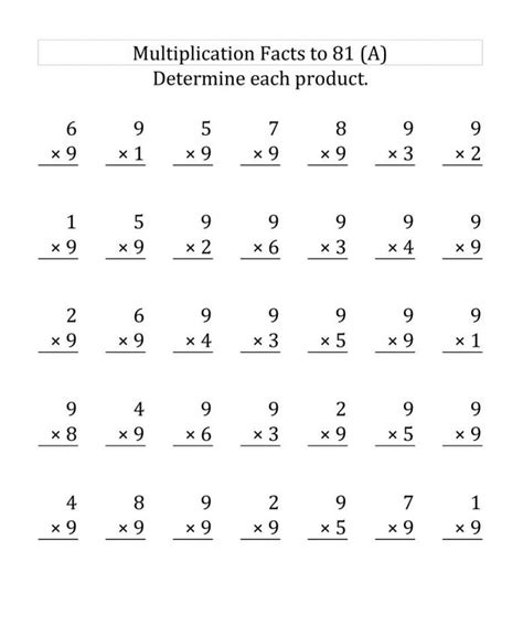 9 Multiplication Worksheet | Multiplication Worksheets