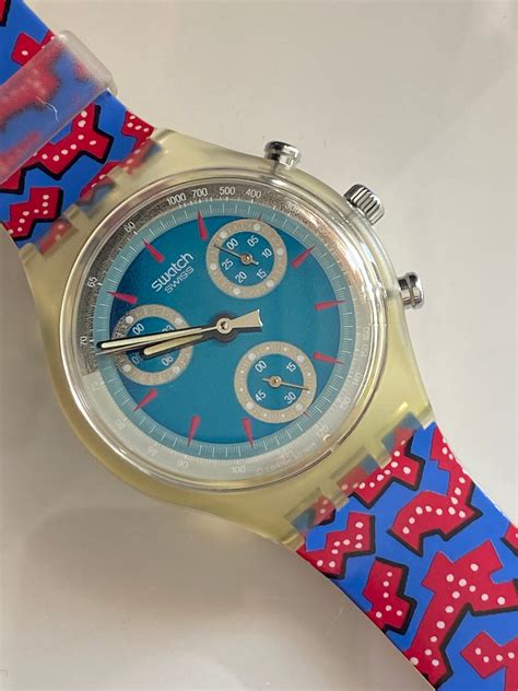 Swatch Watch Vintage New Chrono Chronograph 1993 Wild Card | Etsy