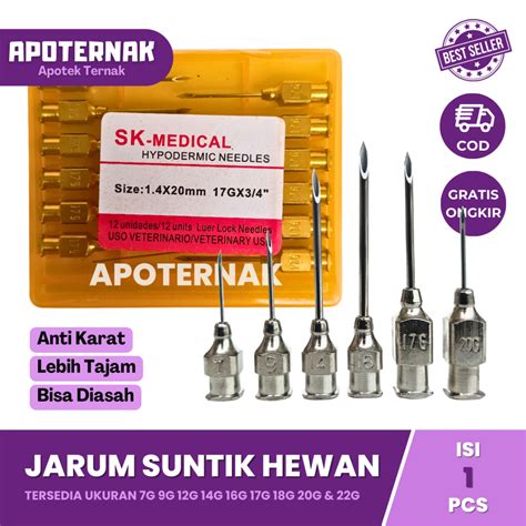 Jual Pack Jarum Suntik Hewan Isi Pcs Dan Pcs Ukuran Lengkap