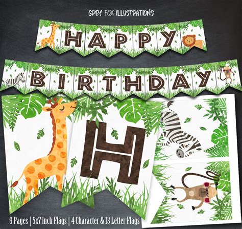 Free Printable Safari Banner