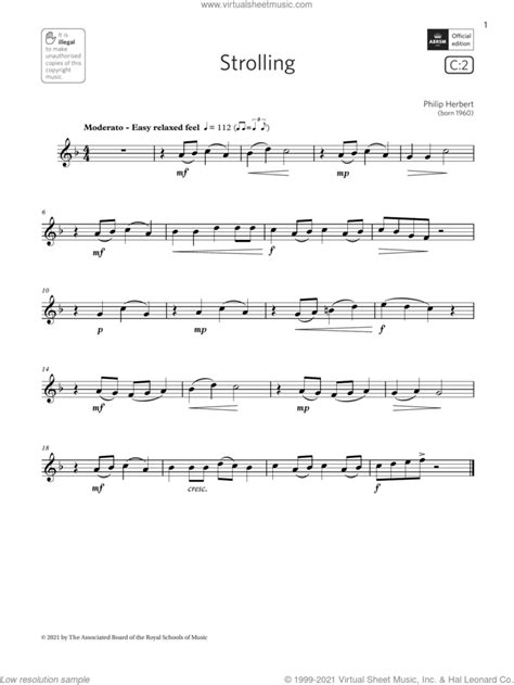 Strolling Grade List C From The Abrsm Saxophone Syllabus From