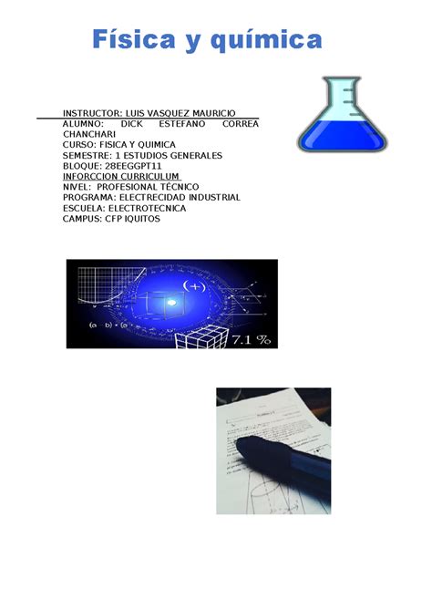 Sciu Actividad Entregable F Sica Y Qu Mica Instructor Luis