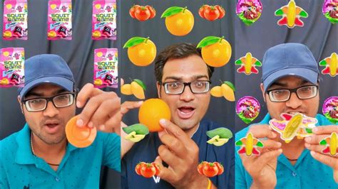 Emoji Eating Challenge 🤪🤪🤪🍊🍅🥒🍫🍬🍬🥛🥛 Emoji Challenge Emoji