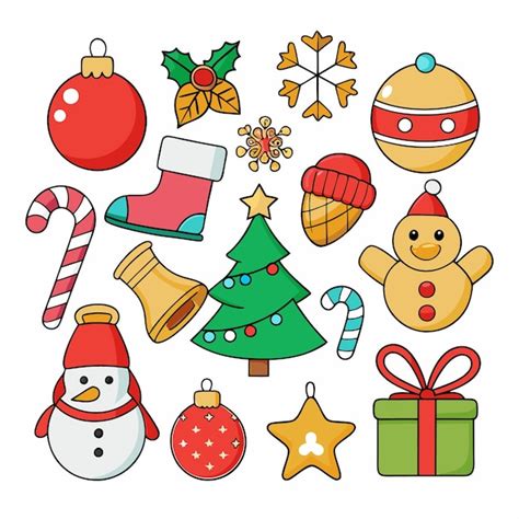 Christmas Elements Set Premium AI Generated Vector