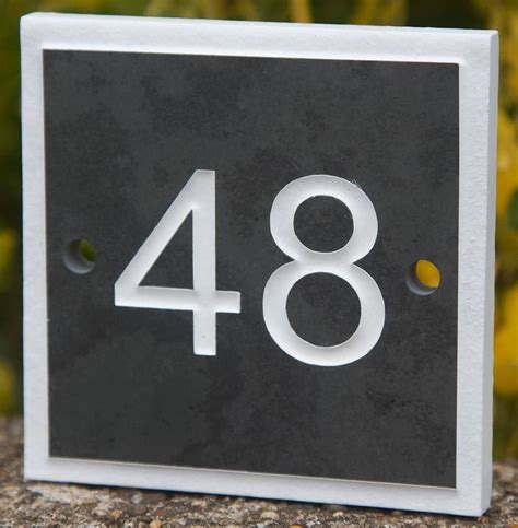 Slate House Number With Painted Border The Sign Maker Shop