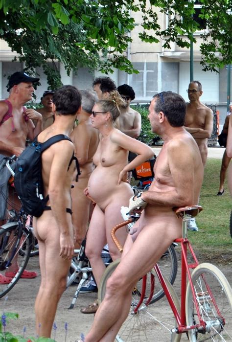 Pregnant Lady At Brussels Wnbr World Naked Bike Ride Porn