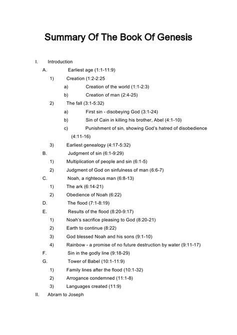 Summary of the Book of Genesis | Abraham | Jacob